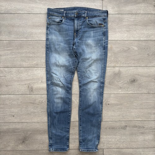G-Star RAW Jeans Mens W34 L32 Light Blue Revend Skinny Denim Light Wash - Picture 2 of 20