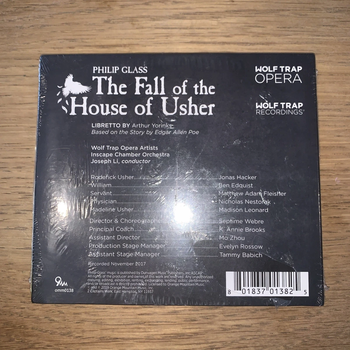 PHILIP GLASS PHILIP GLASS: THE FALL OF THE HOUSE OF USHER (CD) Brand New