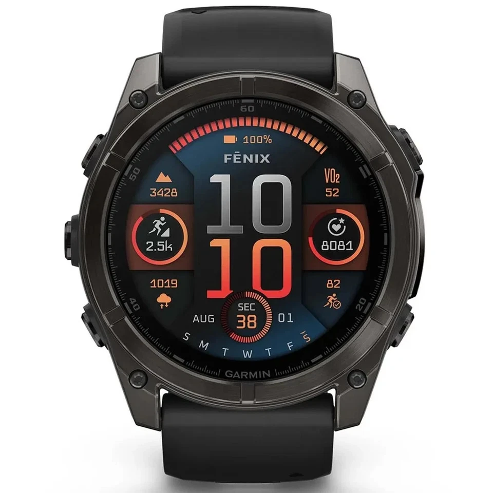 Garmin fenix® 8 51mm AMOLED Sapphire Schwarz/Carbongrau Titan Silikon-Armband - Bild 3 von 4