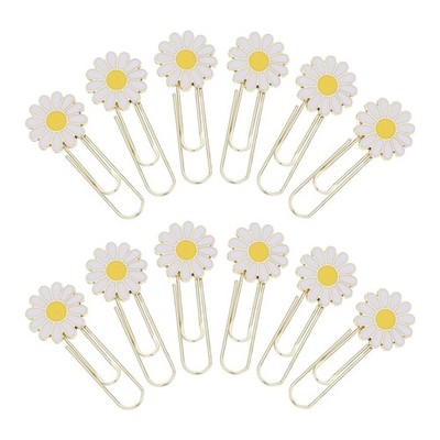 12 Pcs Gänseblümchen-Lesezeichen Kleine Büroklammern Mit Blumenmuster