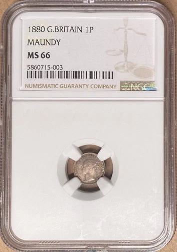 1880 NGC MS66 Great Britain 1P Maundy