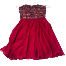 Sherri Hill Pink Rhinestone Strapless Fit And Flare Dress Size 2