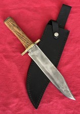 BOWIE - VINTAGE HUNTING - HEAVY DUTY 9  BLADE - 14.5  OVERALL - BLACK SHEATH