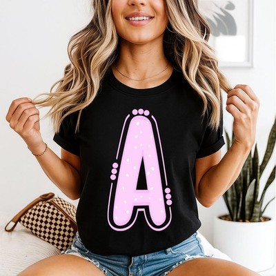 Buchstabe A Monogramm Initialen Damen T-Shirt personalisiert Grafik Tee