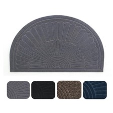Half Round Rubber Mat Front Door Mats, Absorbent Dirt Trapper Half Circle Doo...