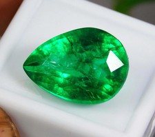 7 Ct Colombian Green Emerald Pear Cut Loose Certified Gemstone jewelry Making