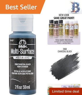 Versatile Charcoal Black Metallic Paint 2oz - Perfect for All Your DIY Projects