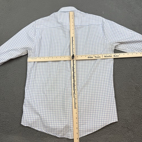 Twillory Performance Shirt Mens 15.5 32-33 Blue Grid Plaid Long Sleeve Button Up - Bild 4 von 6