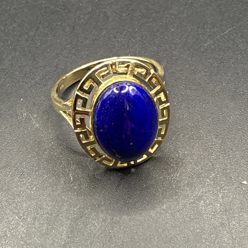 Ladies 14Kt Gold Blue Lapis Ring Size 8 012126@