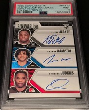 2025 Donruss Elite Pen Pals Triples AUTO Jeanty Hampton Judkins PPT-10 PSA 9 AU