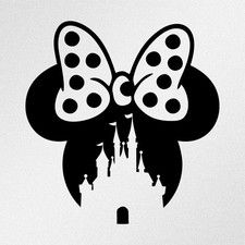 Minnie Mouse Head Disney Castle Car Laptop Motorbike Vinyl Decal Sticker