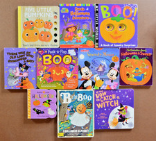 Lot of 10 BOARD BOOKS About HALLOWEEN, Pumpkins Jack-o-Lantern Trick or Treat C3