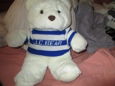 Bear J. C. Penney's Christmas Bear 10" VTG White with Blue Scarf