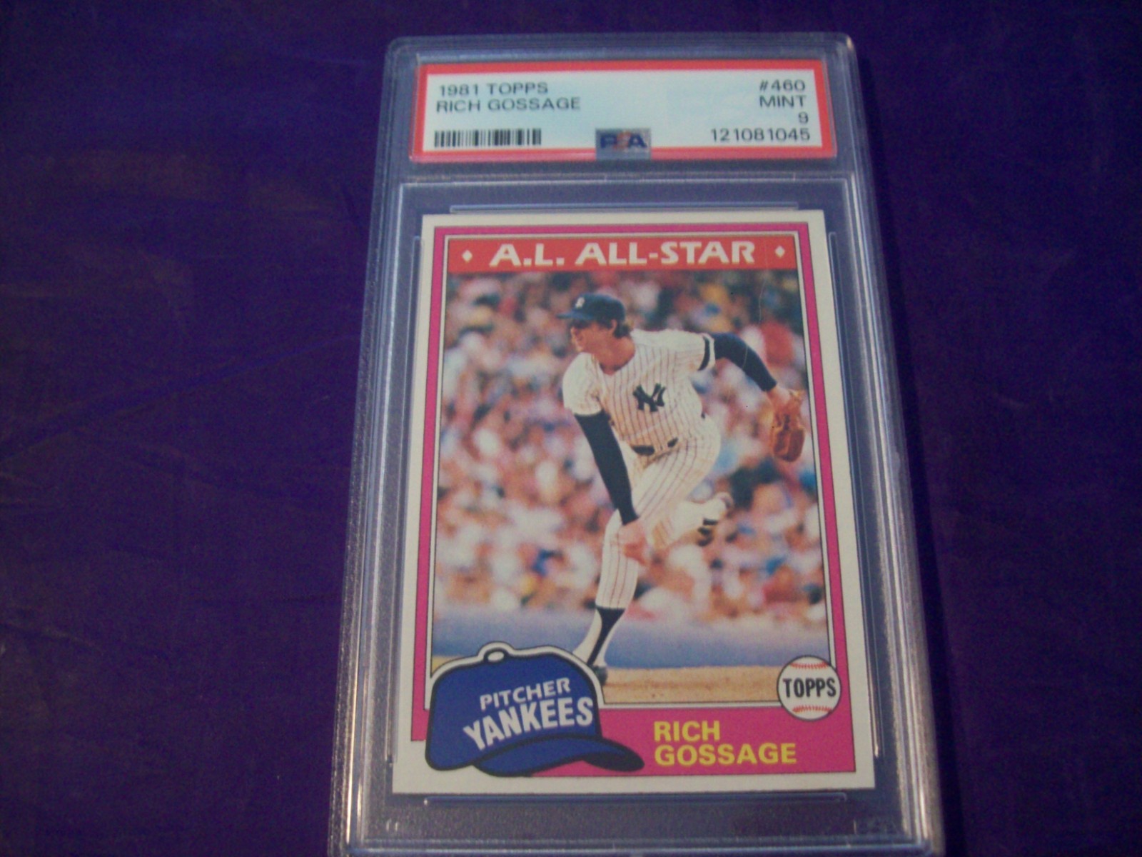 1981 TOPPS #460 RICH GOSSAGE (YANKEES) PSA 9