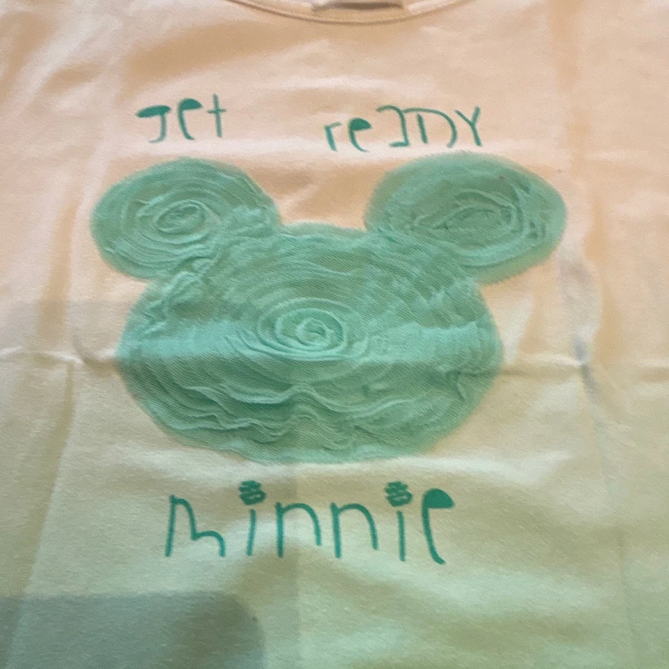 Disney T-shirt fille Minnie Mouse blanc/vert col rond manches courtes 7-8 - Photo 4/4