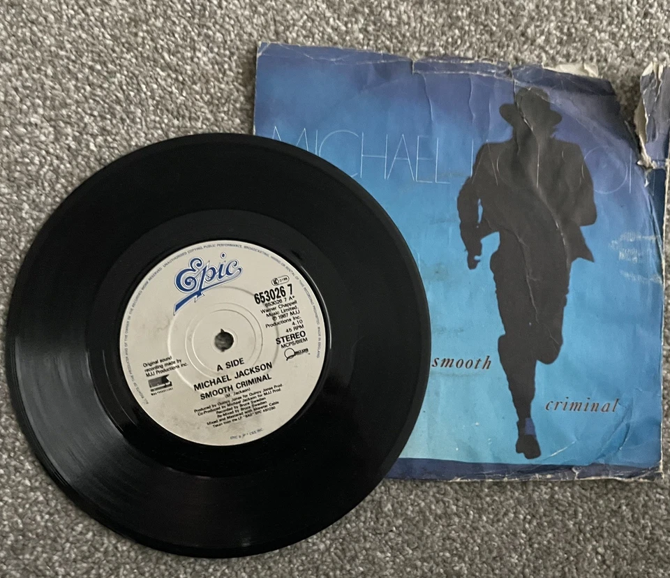 Michael Jackson Bad-Man in the mirror-Smooth Criminal-I Want you back 7” Vinyl  - Image 3 of 4