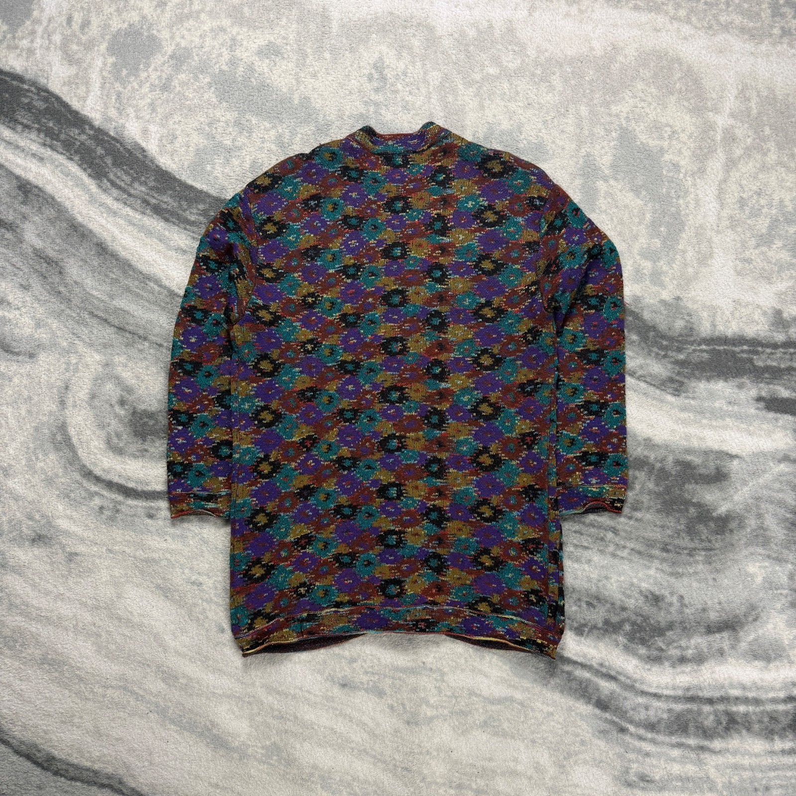 Women’s Vintage Missoni 1990’s Abstract Size Medium Knitted Sweater Cardigan image 8