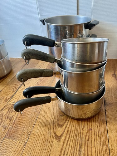 Vintage REVERE WARE 1801 Kupferboden Kochgeschirr Set 22-teilig Töpfe Pfannen Pfannen Deckel - Bild 18 von 19