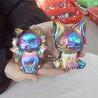 10.1LB 7Pcs Rainbow Aqua Aura Jasper Crystal Angel Fox Elephant Titanium Coating — photo 5