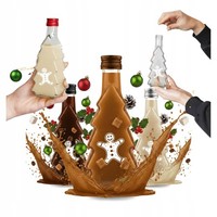 5X Choinka-Flaschen 250Ml Mit Aufdruck LiköR Nalewka Saft Butelki ŚWiĄTeczne