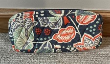 Vera Bradley Nomadic Floral Makeup Bag Plastic Lining Gray-orange-green 8"x4"