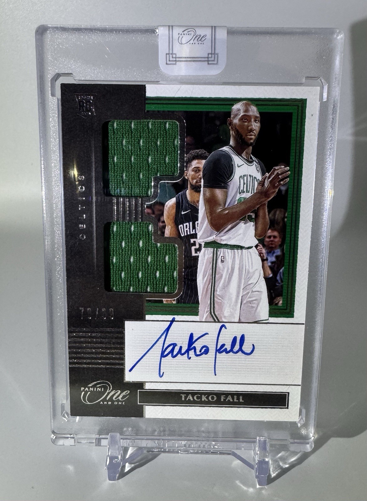 2019-20 Panini One and One Tacko Fall Rookie Dual Jersey Auto RC #/99 Celtics