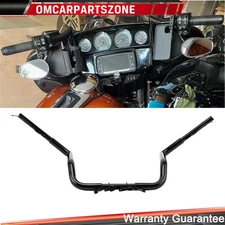 Black Pre-Wired 12" Ape Hangers Meathook Handlebar For Harley Electra Glide 14+