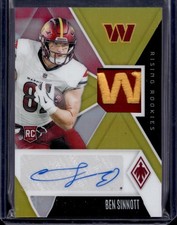 ***2024 Panini Phoenix Ben Sinnott RC Gold Logo Auto /10 Commanders RRAJ-BST