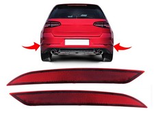 Rear Bumper Reflector Light Left & Right Side Pair For VW Golf MK7 2017-2020