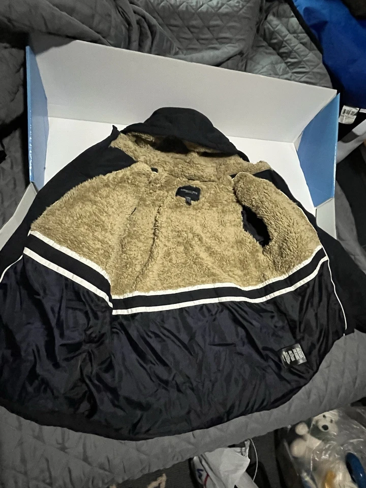 Nuevo con etiquetas Abrigo de invierno London Fog Boys gris oscuro chaqueta acolchada con capucha talla XXL (14/16) Foto 3 de 4