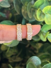 14k yellow gold Cz Mini hoop earrings