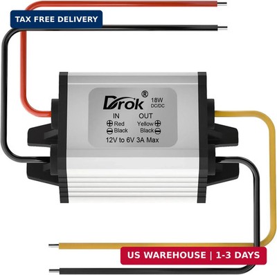 12V to 6V Reducer - Waterproof 12V to 6V Step Down Converter DC to DC Buck Conve