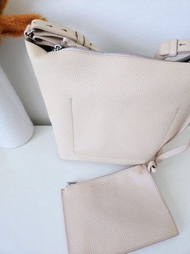 ALL SAINTS Pebbled Leather Shoulder/Crossbody Bag & Tethered Pouch (Powder Pink) - Picture 6 of 16