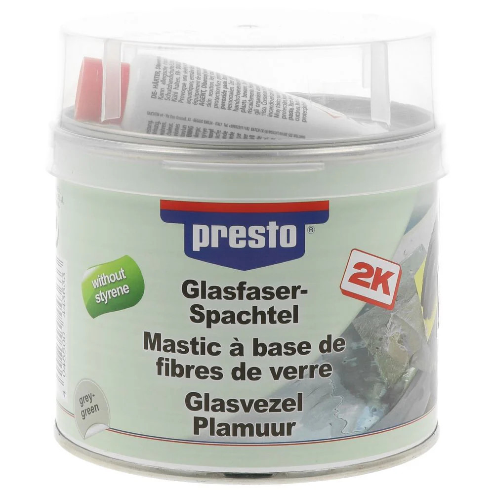 Mastic armé fibre de verre Presto 1 kg sans styrène à haute résistance
