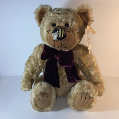 Chosun Teddy Bear Bumble Bee on Nose Plush 14'' Stuffed Animal Velvet bow brown