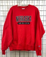 Nebraska Huskers VTG Champion Sweatshirt Red - Reverse Weave - Size Large