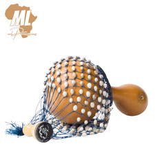 Authentic small Nigerian Shekere - Handmade African Percussion Instrument