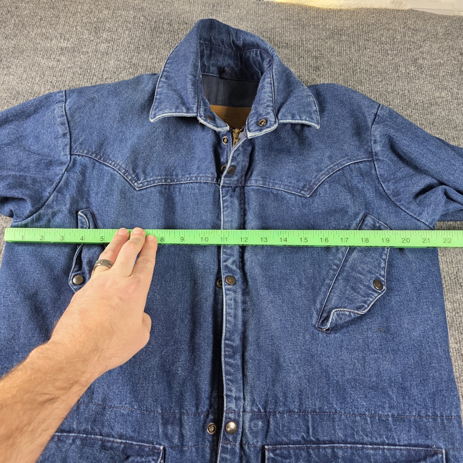 J. Peterman Horsemans 80s Duster Ranchers Coverall Jacket Equestrian Denim Small image 9