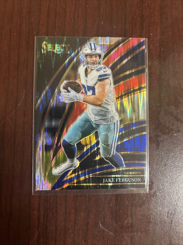 2025 Panini Select - Jake Ferguson #297 Club Level Red & Blue Prizm Shock