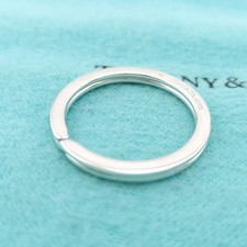 Tiffany Co. Sterling Silver Round Flat Medium Split Ring Key Ring Key Chain