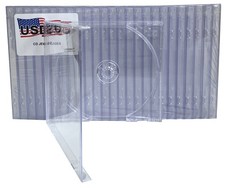 USDISC CD Jewel Cases Standard 10.4mm, Single 1 Disc Clear Lot