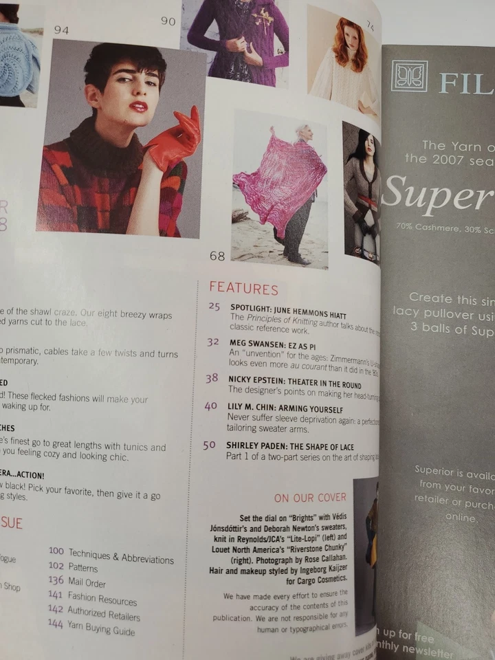 VOGUE KNITTING MAGAZINE Winter 2007/2008 Patterns Jackets Shawls Lace Sweater - Image 4 of 4