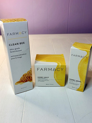 Farmacy Honey Glow Skincare Bundle Clean Bee Honey Halo Honey Grail 3pc Set
