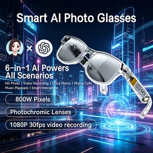 8MP AI Smart Glasses Bluetooth Navigation des appels Reconnaissance d'image