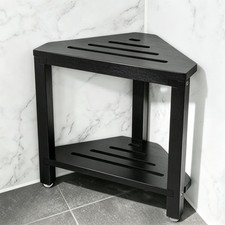 IBosins Corner Shower Stool for Shaving Legs Small Bench with Storage Shelf ...