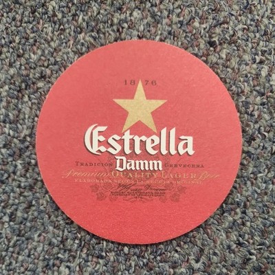 2 Estrella Damm BARCELONA SPAIN 3.5 INCH ROUND BEER COASTERS 