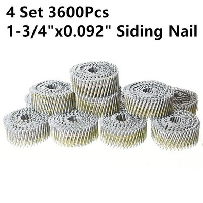 14400 Pcs Siding Nails 1-3/4'' × .092  Collated Wire Coil Full Round Head