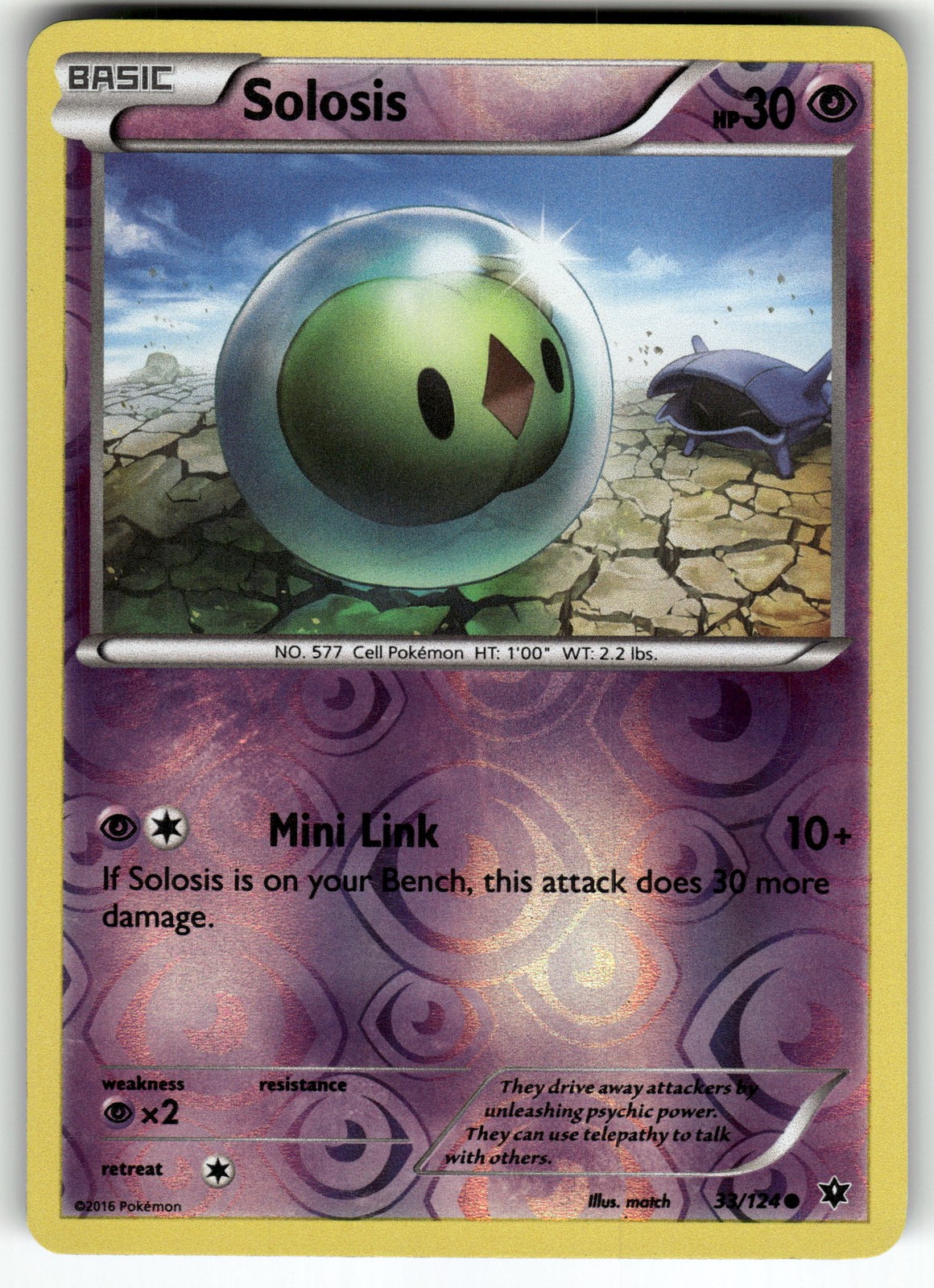 Solosis 33/124 XY - Fates Collide LP Pokemon Card TCG