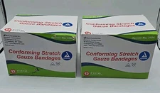 Gauze Bandage Wraps Stretch  Conforming 4" x 4.1 Yds  Non-Sterile 12 Rolls 
