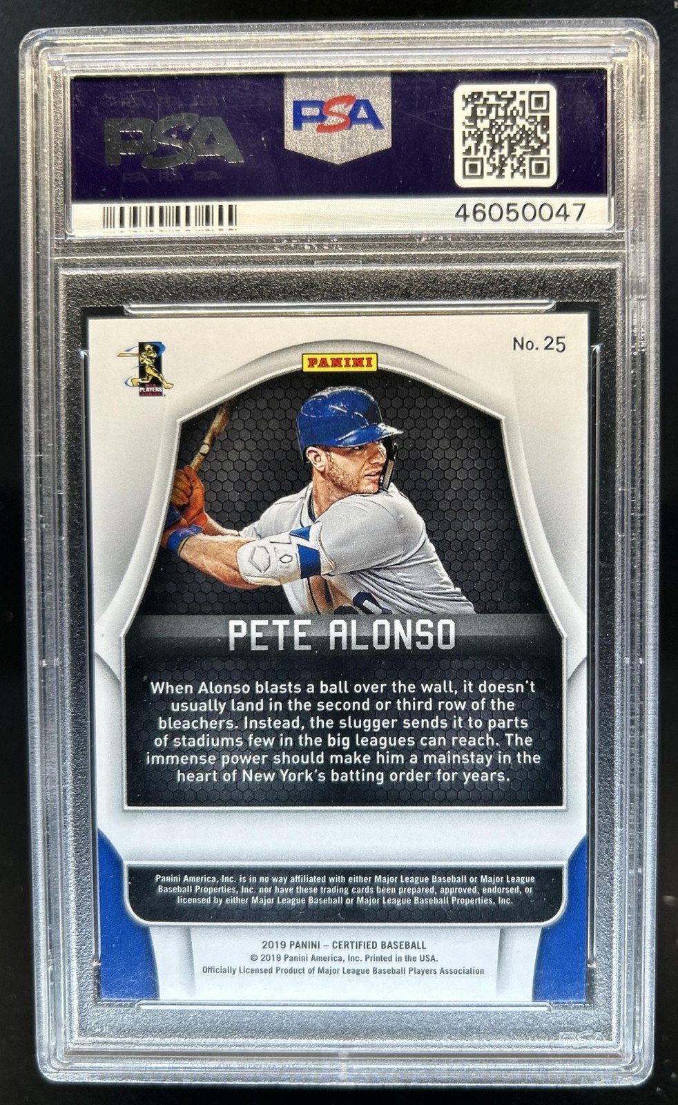 2019 Chronicles Pete Alonso Certified RC Rookie #25 Mets PSA 9 view 2